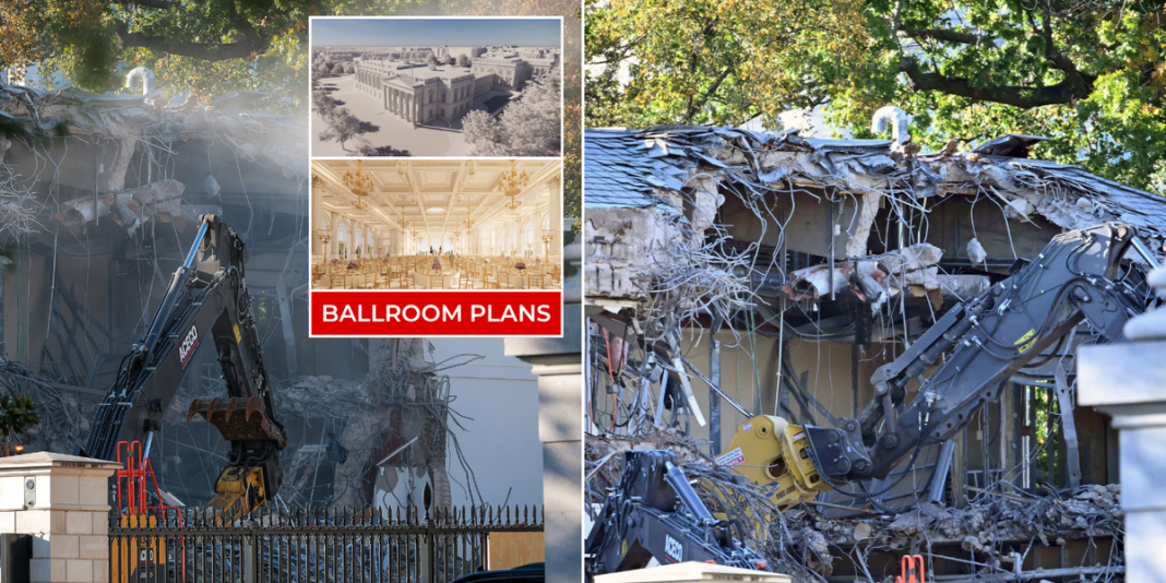 Donald Trump begins demolishing White House's East Wing to make way for glitzy ballroom