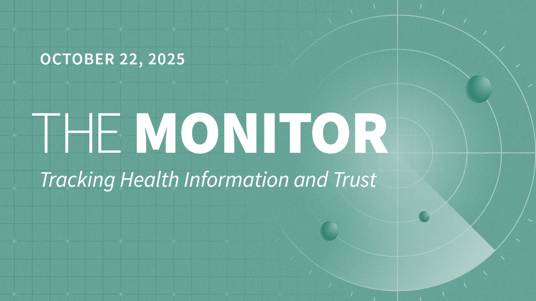 KFF/Washington Post Poll Looks at Parents’ Trust in Children’s Health Content on Social Media, And Unfounded Claims About Abortion Pill Safety Follow FDA Approval of Generic Version - The Monitor